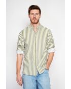 Chemise 100% lin Gontran kaki