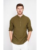 Chemise 100% lin Axel kaki
