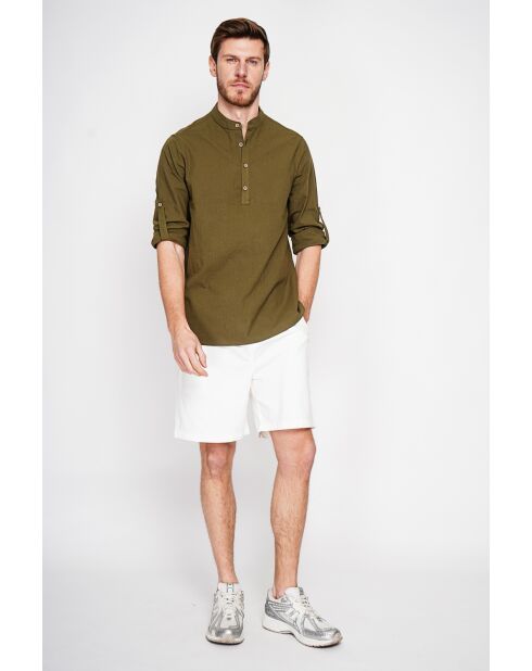 Chemise 100% lin Axel kaki