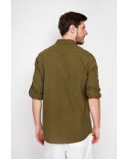 Chemise 100% lin Axel kaki