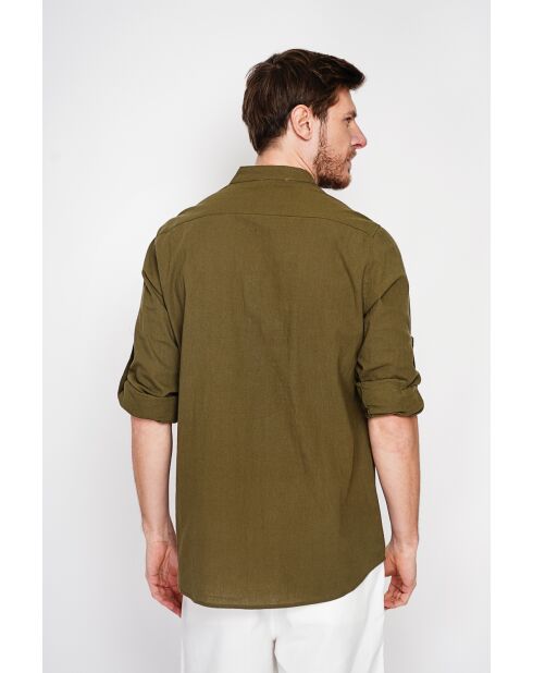 Chemise 100% lin Axel kaki
