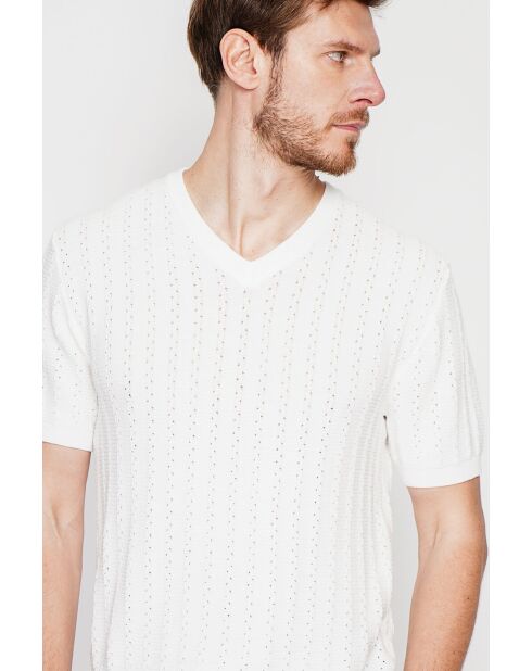 Pull-over en coton Florent blanc