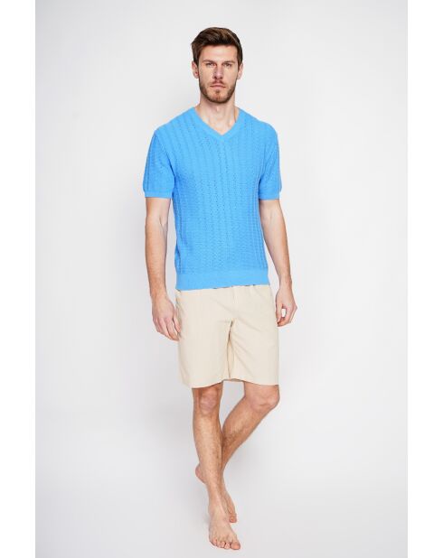 Pull-over en coton Florent azur