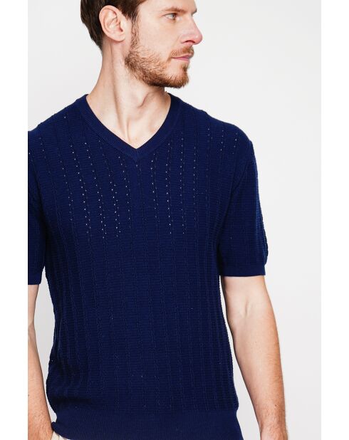 Pull-over en coton Florent marine