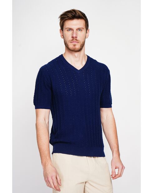 Pull-over en coton Florent marine