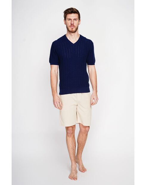 Pull-over en coton Florent marine