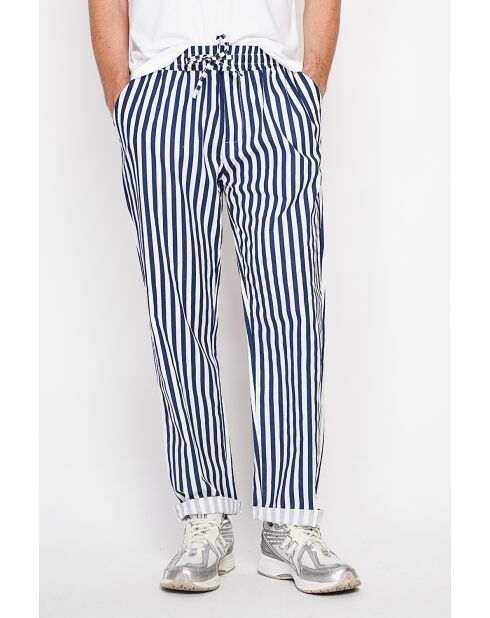 Hose Antoine Marine aus 100% Leinen