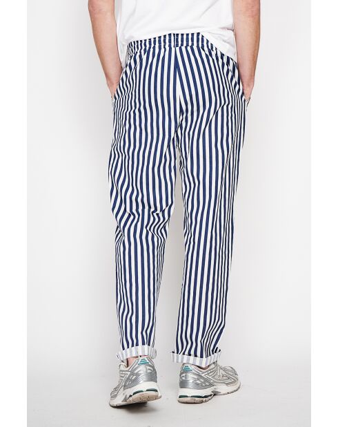 Hose Antoine Marine aus 100% Leinen
