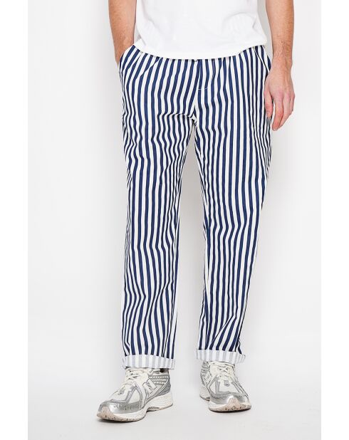 Hose Antoine Marine aus 100% Leinen