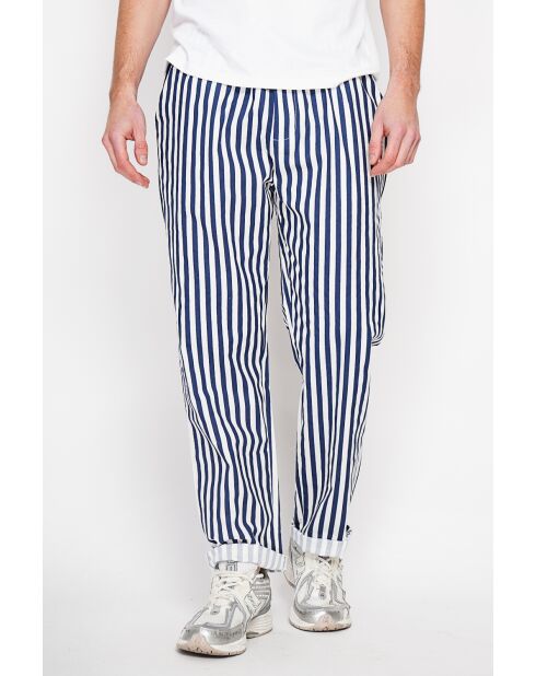 Hose Antoine Marine aus 100% Leinen
