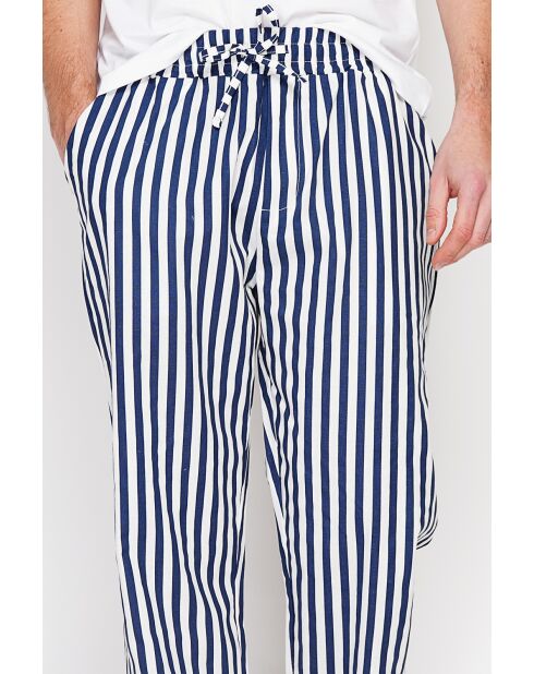 Hose Antoine Marine aus 100% Leinen