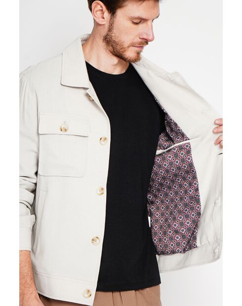 Chemise en lin mélangé Étienne beige