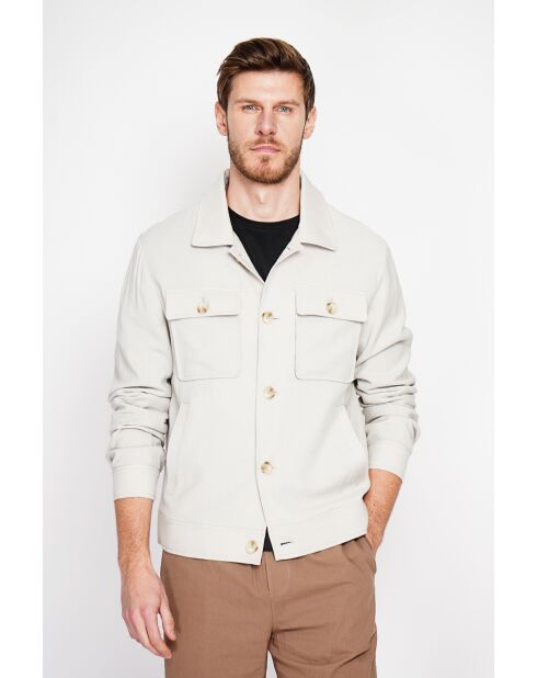 Chemise en lin mélangé Étienne beige