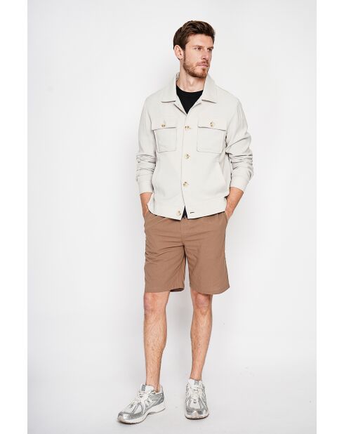 Chemise en lin mélangé Étienne beige