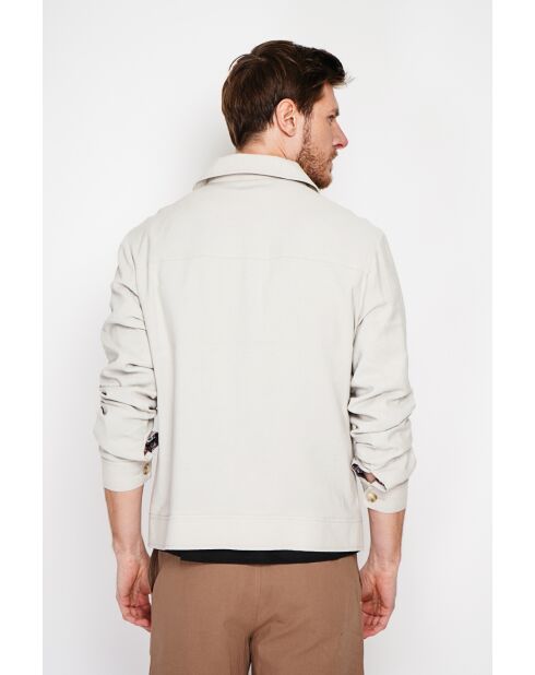 Chemise en lin mélangé Étienne beige