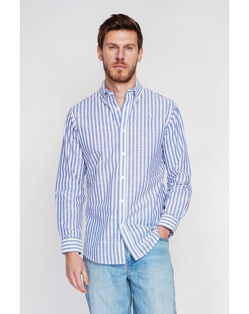 Frédéric marineblauw katoenen hemd