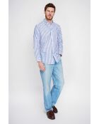 Frédéric marineblauw katoenen hemd