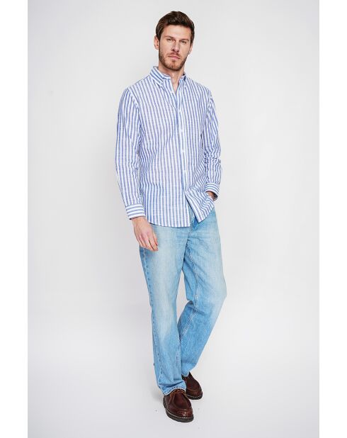 Frédéric marineblauw katoenen hemd