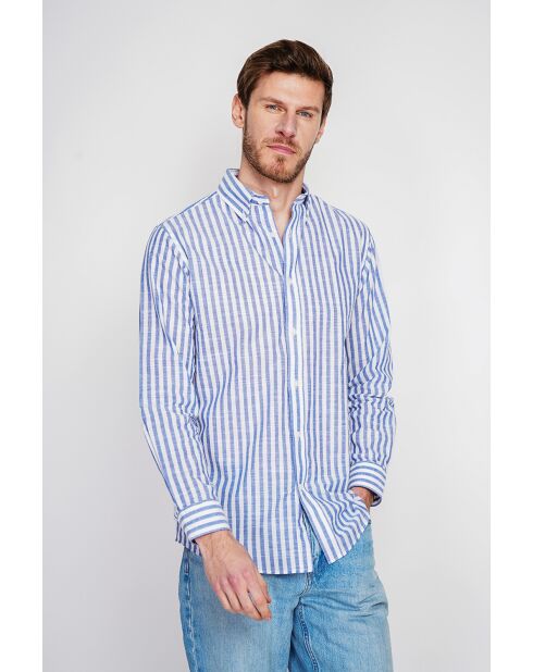 Frédéric marineblauw katoenen hemd