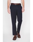 Hose Gilles marineblau aus Leinenmischgewebe