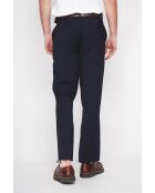 Hose Gilles marineblau aus Leinenmischgewebe