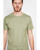 François T-shirt van kaki linnenmix