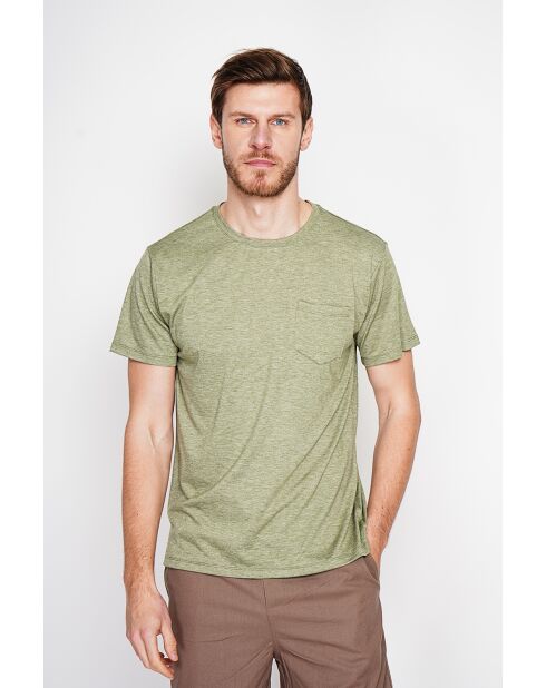 François T-shirt van kaki linnenmix