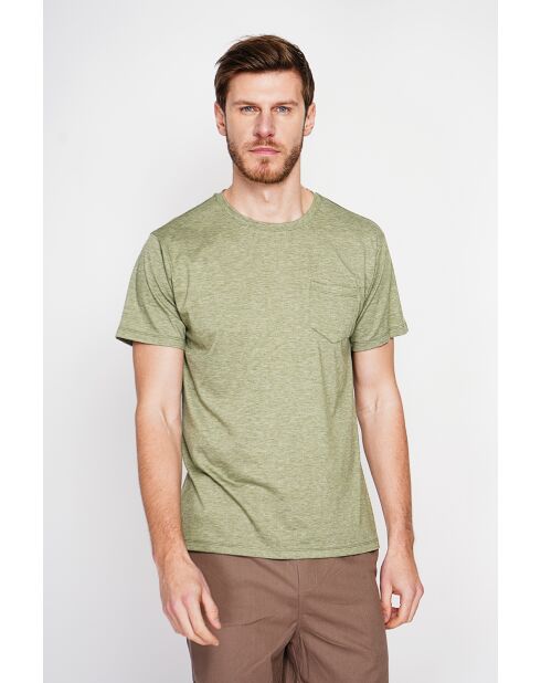 François T-shirt van kaki linnenmix