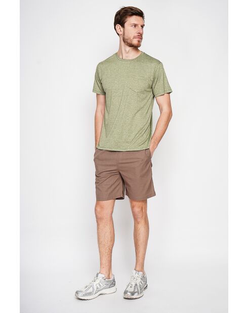 François T-shirt van kaki linnenmix