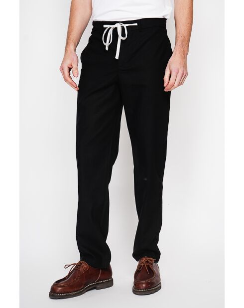 Pantalon en lin mélangé Ghislain noir