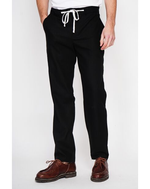 Pantalon en lin mélangé Ghislain noir