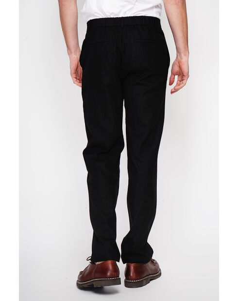Pantalon en lin mélangé Ghislain noir