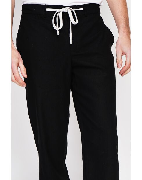 Pantalon en lin mélangé Ghislain noir
