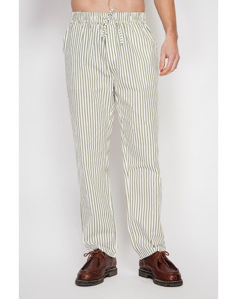 Gilbert khakifarbene Hose aus 100% Leinen