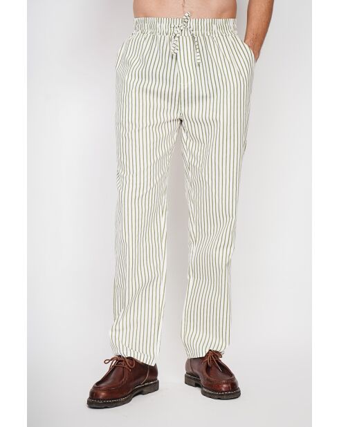 Gilbert khakifarbene Hose aus 100% Leinen