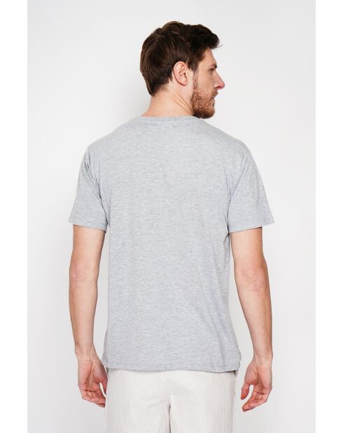 Gilbert perlgraues T-Shirt aus Leinenmischung