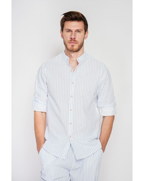 Chemise 100% lin Frédéric azur