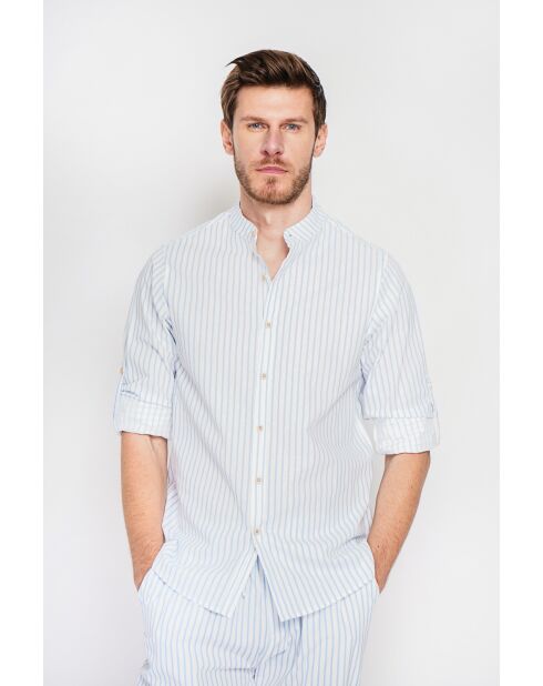 Chemise 100% lin Frédéric azur