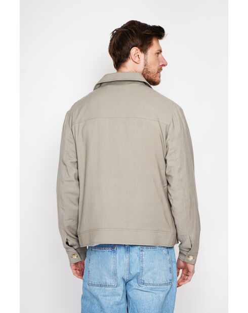 Overhemd van kaki linnenmix Étienne