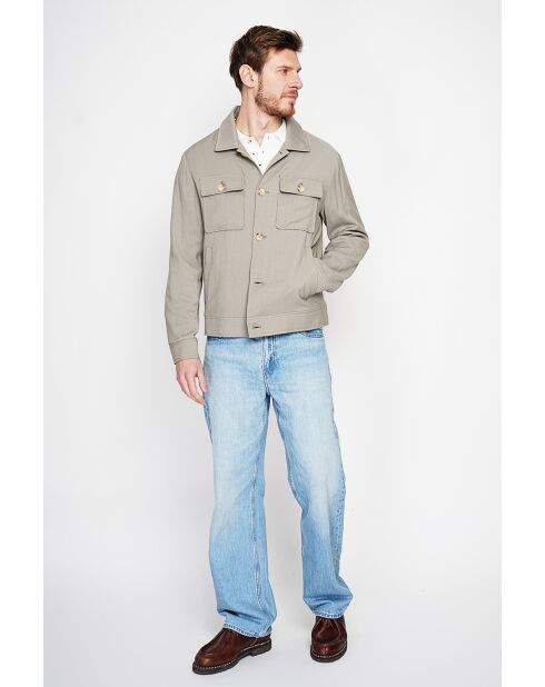 Overhemd van kaki linnenmix Étienne