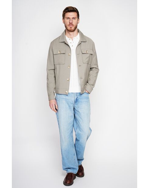 Overhemd van kaki linnenmix Étienne