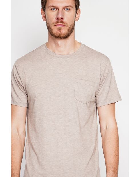 T-shirt en lin mélangé François beige