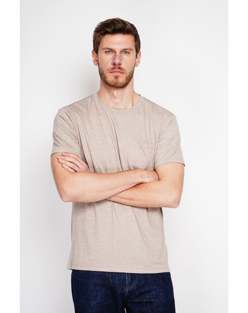 T-shirt en lin mélangé François beige