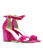 Enya fuchsia sandalen met hak van suède - Hak 8 cm