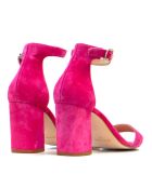 Enya fuchsia sandalen met hak van suède - Hak 8 cm