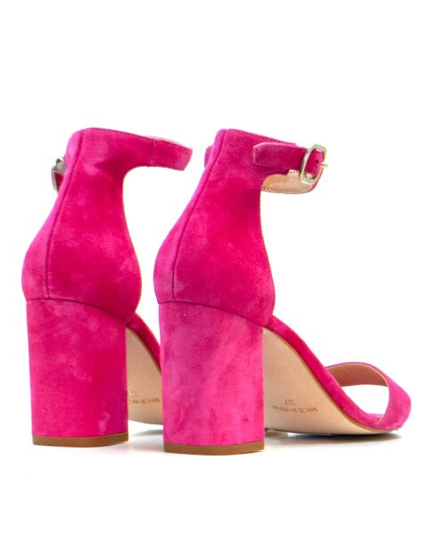 Enya fuchsia sandalen met hak van suède - Hak 8 cm