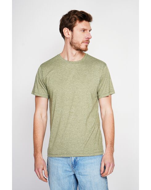 Gilbert T-shirt van kaki linnenmix