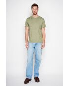 Gilbert T-shirt van kaki linnenmix