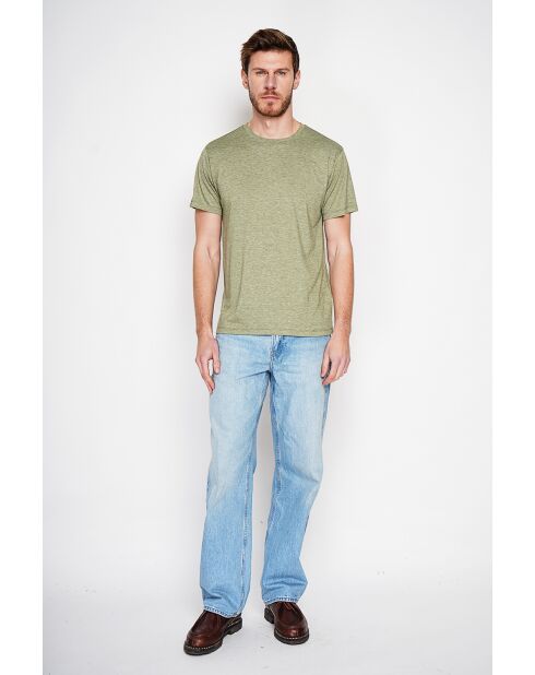 Gilbert T-shirt van kaki linnenmix