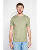 Gilbert T-shirt van kaki linnenmix